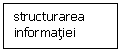 Text Box: structurarea informatiei