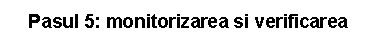 Text Box: Pasul 5: monitorizarea si verificarea